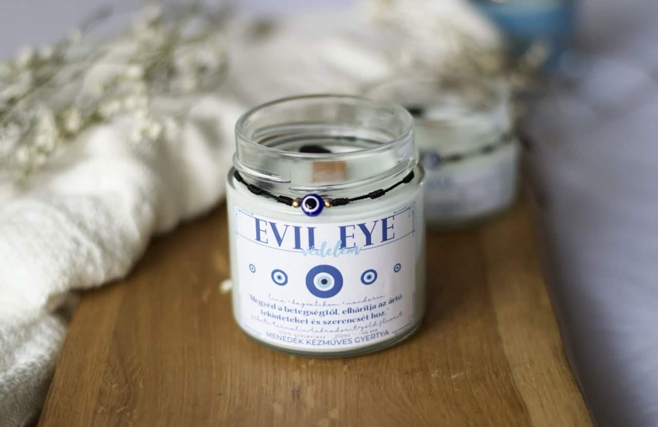 Evil Eye illatgyertya ajándék karkötővel