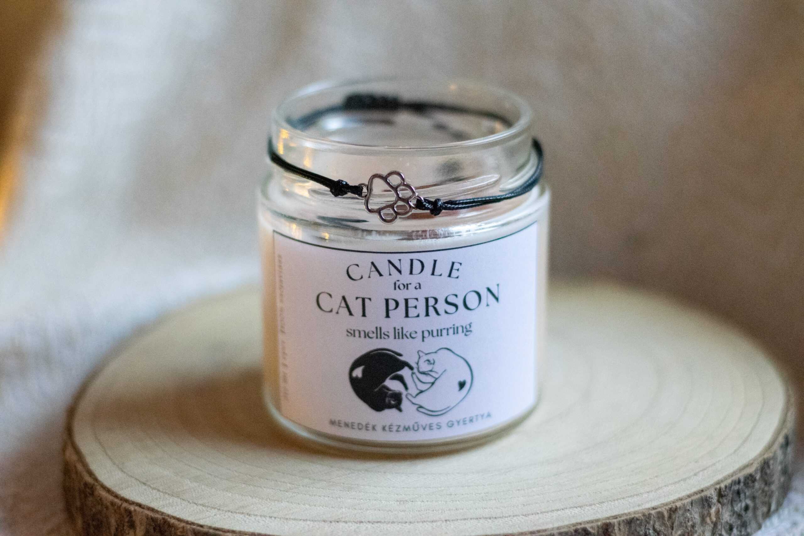Candle for a Cat Person-szójaviasz illatgyertya karkötővel - Image 3