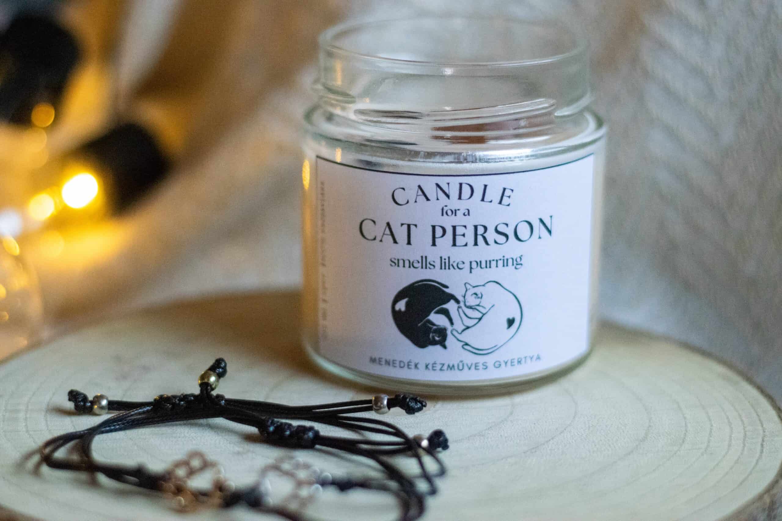 Candle for a Cat Person-szójaviasz illatgyertya karkötővel