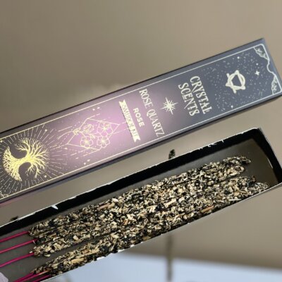 Rózsa füstölő-rózsakvarc ásvánnyal